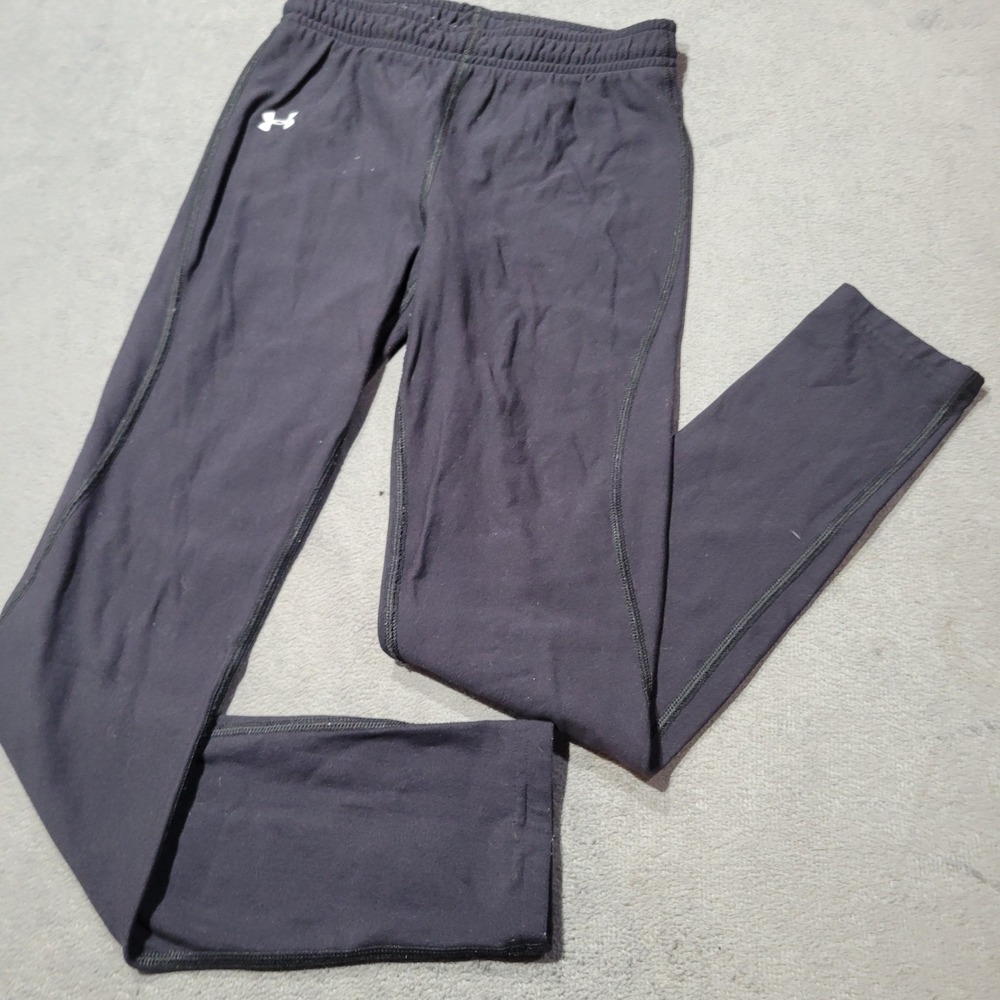 Under Armour Leggings Kids YLG Black ColdGear Base Layer Compression Athletic